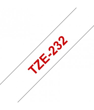 Ruban Ptouch TZE232 Ruban Red/Blanc 12mm