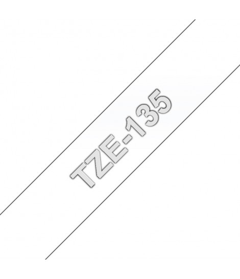 Ruban Ptouch TZE135 Ruban 12mm Blanc/Transparent