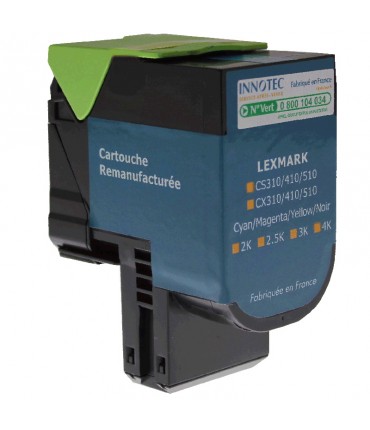 Toner compatible Lexmark CS510 cyan très grande capacité